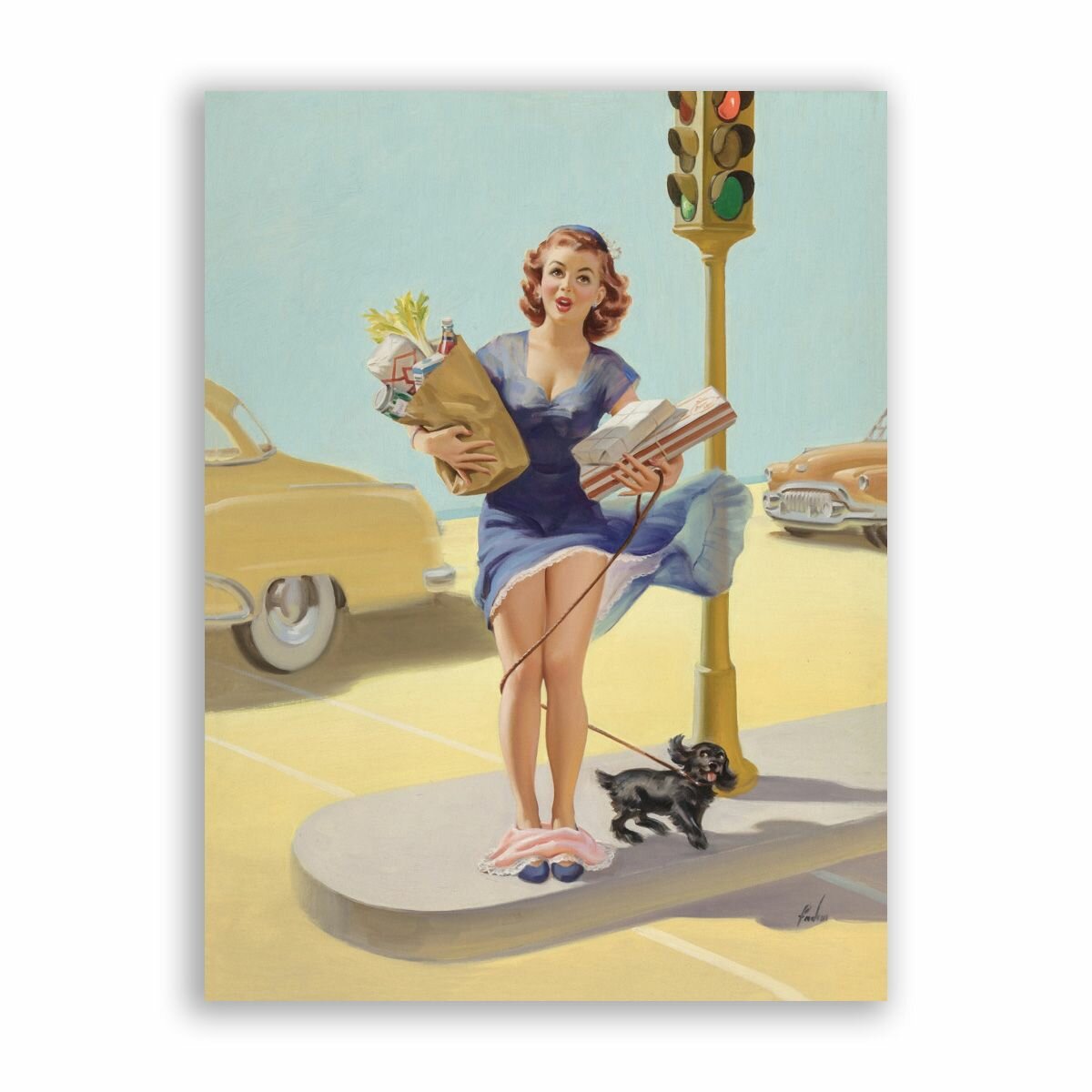 Постер на бумаге в стиле Пин-ап / Pin-up Girl / Винтажная девушка / Размер 30 x 40 см