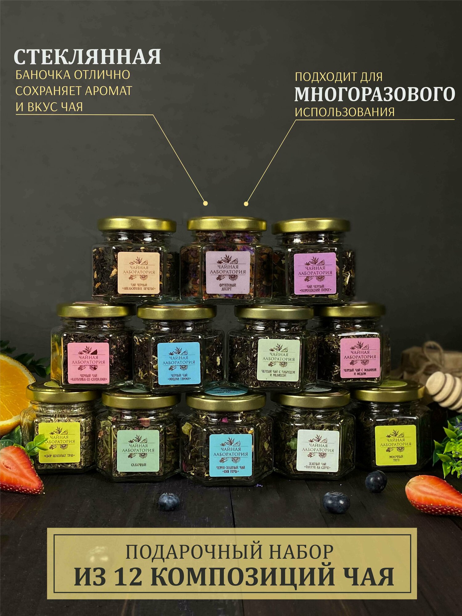 Подарочный набор чая Волшебная коробочка для снятия стресса. Подарок мужчине и женщине на день рождения. — фото 1