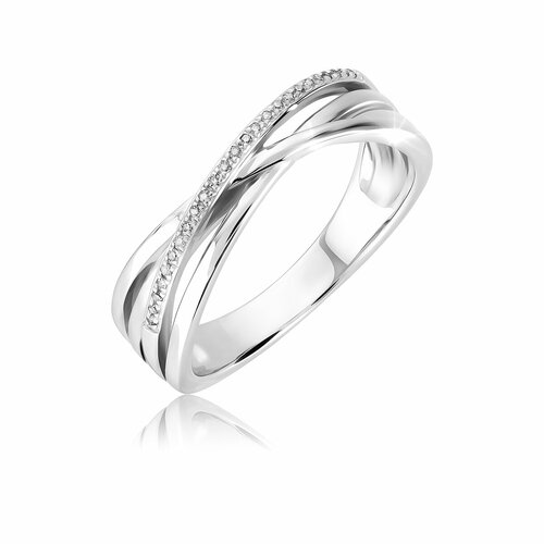 Кольцо VALTERA, серебро, 925 проба, бриллиант, размер 17, серебряный