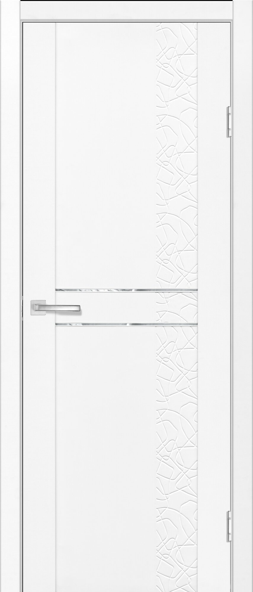 Межкомнатная дверь Абстракция 1 Шагрень белая 800мм, комплект