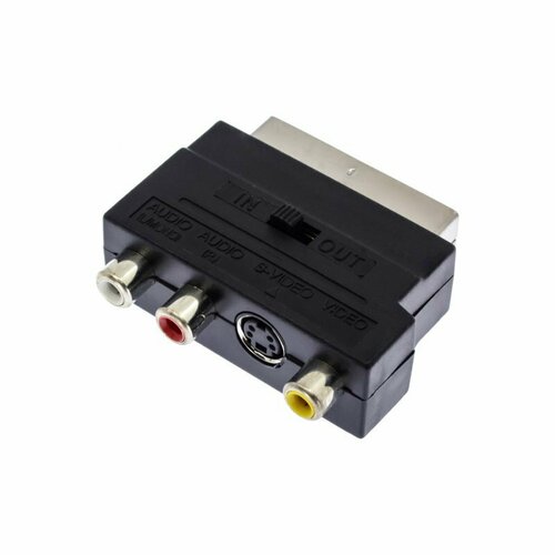Аудио-переходник (адаптер) 3RCA-SCART+S-Video, черный переходник 3rca g scart с переключателем