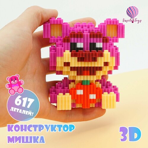 фото Конструктор 3d из миниблоков медведь игрушка 3д vasilektoys