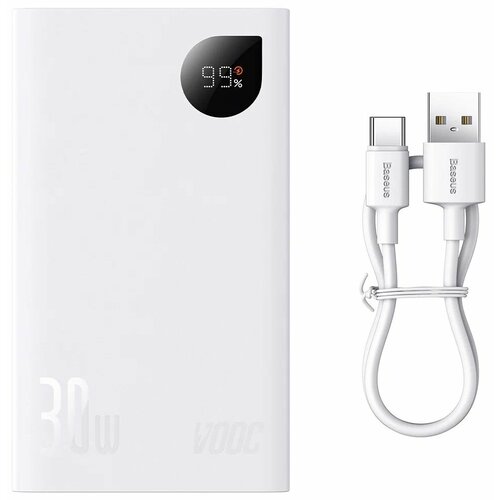 Внешний аккумулятор Baseus Adaman 2 Display Fast Charge Power Bank PPAD050002 20000mAh 30W VOOC Edition белый 468400₽