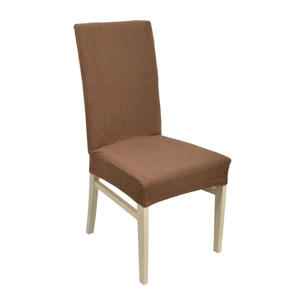 QWERTY Чехол на стул "Вельвет", 100% полиэстер, цвет "светло-коричневый" 65825