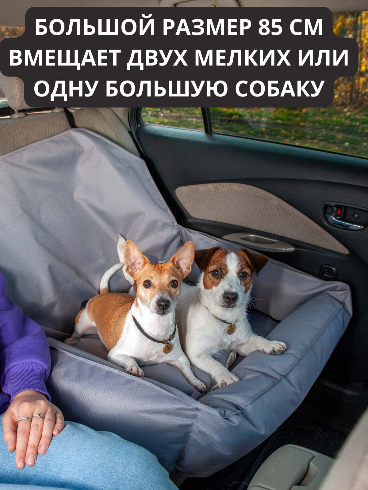 Автокресло для перевозки животных собак средних и двух мелких пород для двоих - фотография № 4