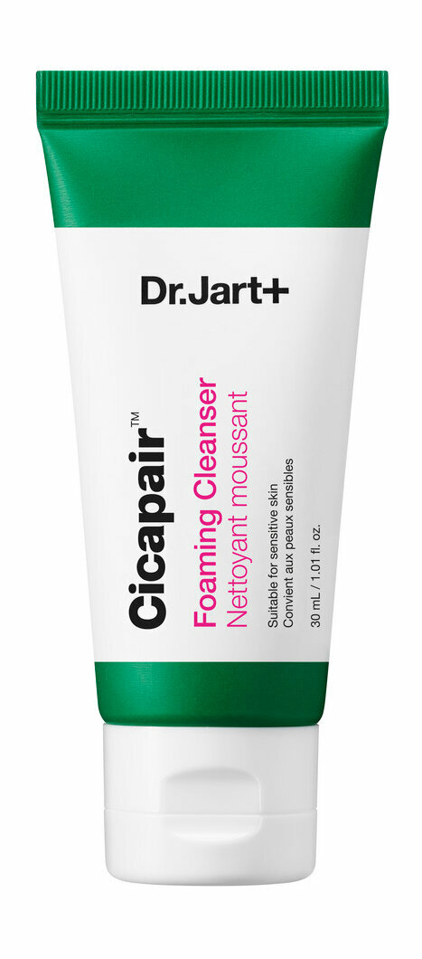 Мягкая пенка для умывания с центеллой азиатской Dr.Jart Cicapair Foaming Cleanser 30 мл .