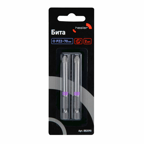 Бита Hesler 882090 PZ2 магнитная 70 мм 2 шт 675₽