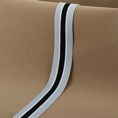 Тесьма трикотажная лампас 30 мм 91 05 м цвет серыйчёрный 301₽