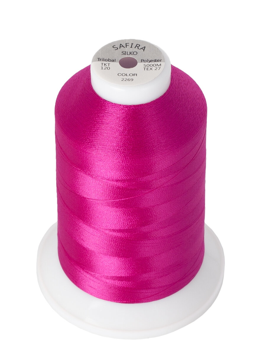 Нитки швейные для вышивания SAFIRA 120D/2, 5000м — фото 1
