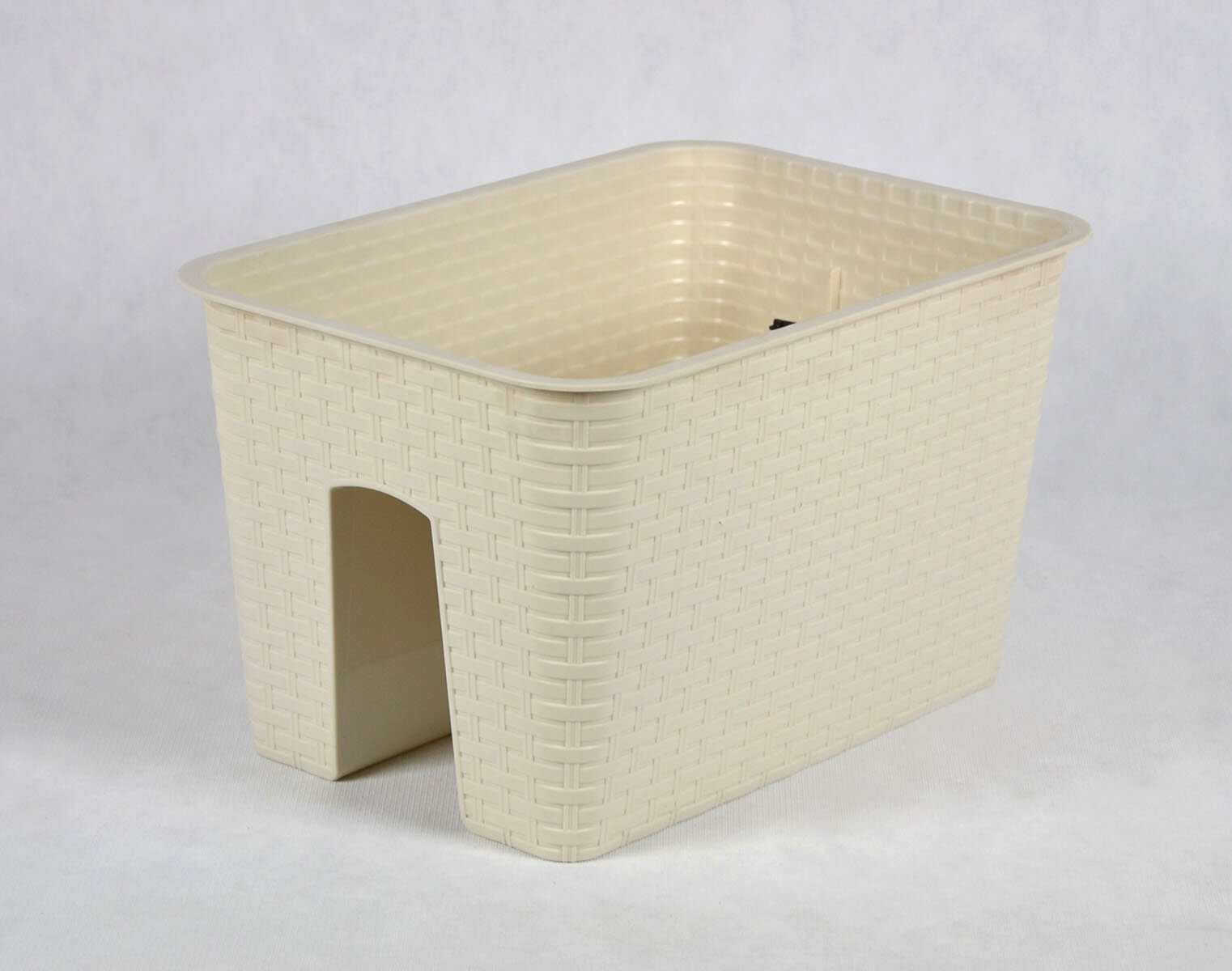 фото Кашпо на перила Ротанг 12л белый 40*27*23см