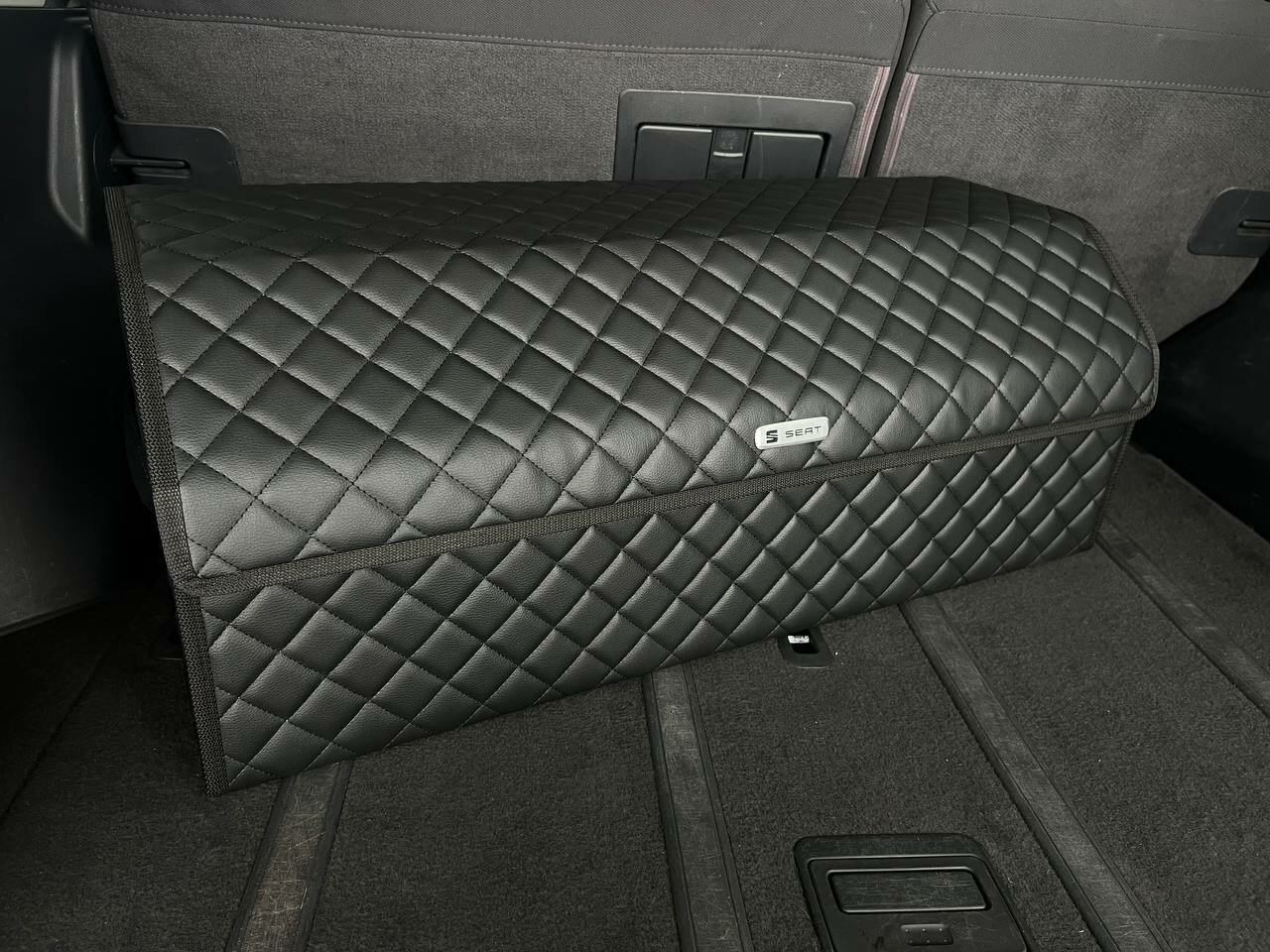 Органайзер для багажника SEAT / сиат / Кофр 80х30х30, сумка, саквояж, ящик, черный с черной отстрочкой