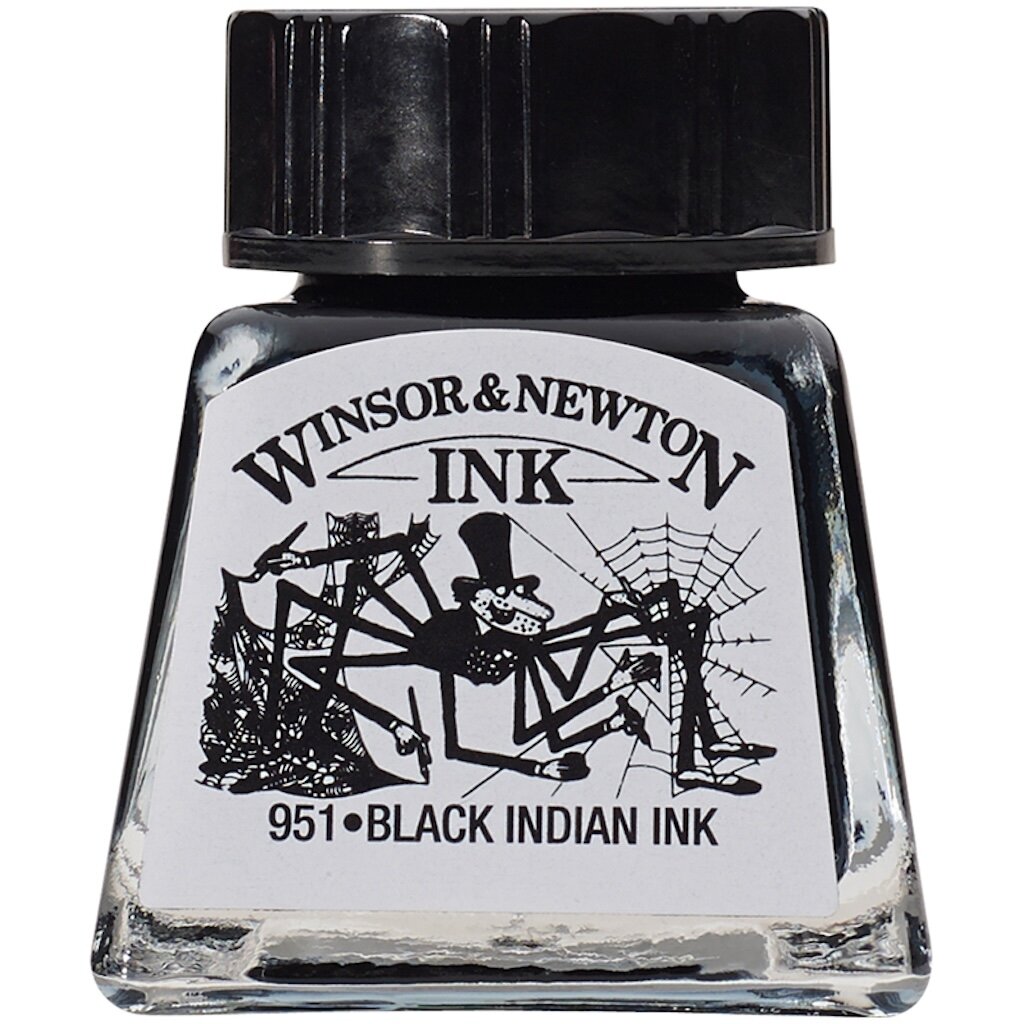 Тушь для рисования Winsor and Newton, черный, 14мл, стекл. флакон