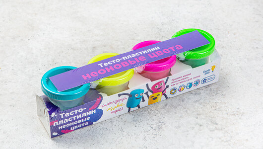Тесто-пластилин Genio Kids Набор Неоновые цвета, 200 г - фото №2