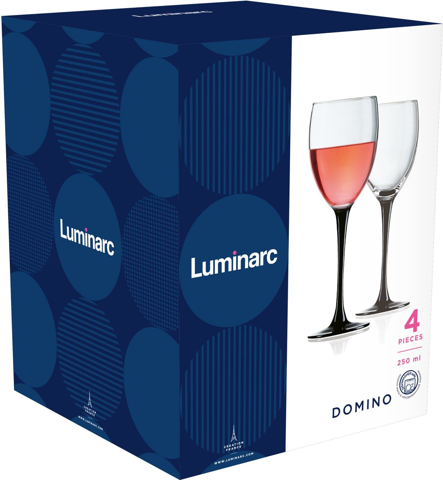 Набор бокалов для вина Люминарк Домино 250мл 4шт