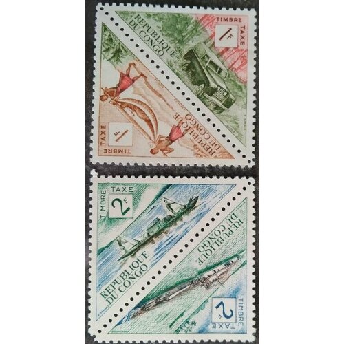 Почтовые марки Конго (Браззавиль) 1961 сцепка конго браззавиль 2001г железные дороги со всего мира блок