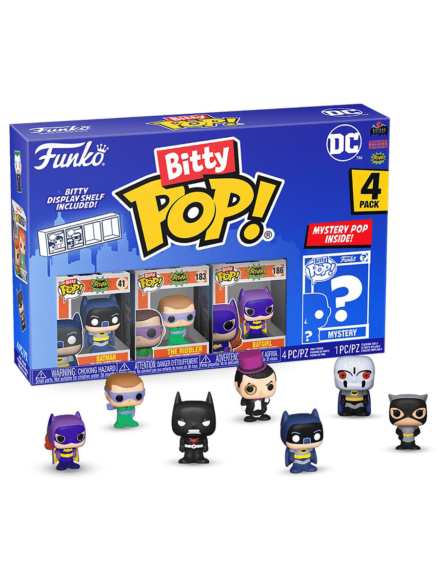 Фигурка Funko Bitty POP! DC Comics S4 Batman+The Riddler+Batgirl+Mystery (1 of 4) 4PK 71314