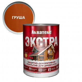 Защитно-декоративное покрытие для дерева акватекс экстра алкидное, полуглянцевое, груша 0,8л
