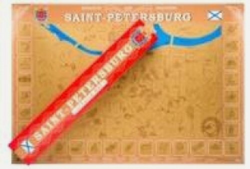 Изображение товара Стираемая карта "Saint-Petersburg" А2, английская версия, красный картон. тубус