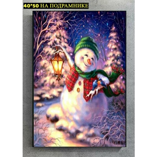 Картина по номерам на холсте с подрамником. 40x50: Paintboy - Снеговичок картина по номерам на холсте с подрамником 40x50 paintboy птица удачи