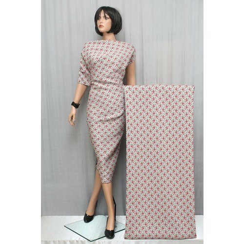 Ткань Жаккард-стрейч M. Kors с цветочным узором, ш138см, 0,5 м