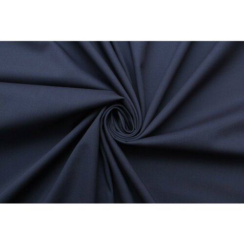 Ткань костюмная стрейч тёмно-синяя диагональ, 400 г/пм, ш154см, 0,5 м