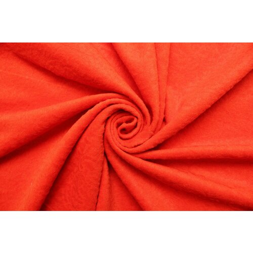 Ткань пальтовая Versace оранжевая с узором по ворсу, ш142см, 0,5 м