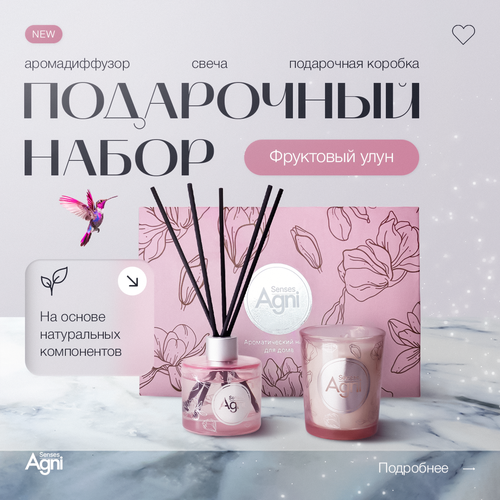 Подарочный набор ароматическая свеча и аромадиффузор 