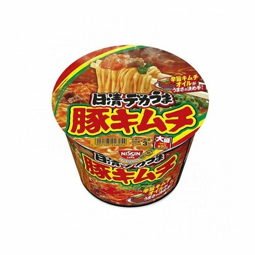 Nissin Лапша быстрого приготовления Рамен со свининой и кимчи, 101 г