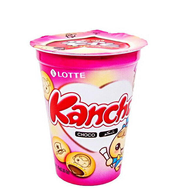 Lotte Печенье Kancho с шоколадной начинкой, 95 г