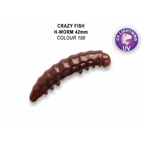 Силиконовая приманка мягкая съедобная Crazy Fish MF H-Worm 1.65 42 мм 64-42-100-9-EF 10 шт.