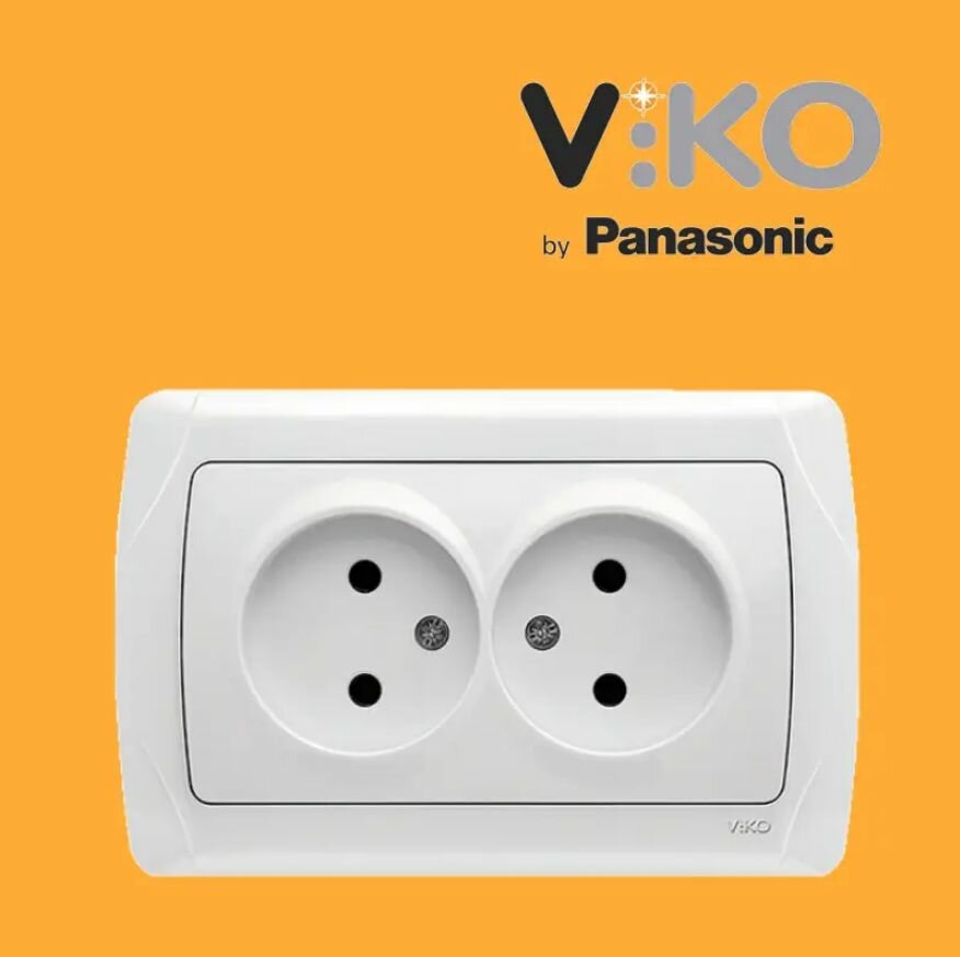 фото Розетка двойная без заземления Viko Carmen белая