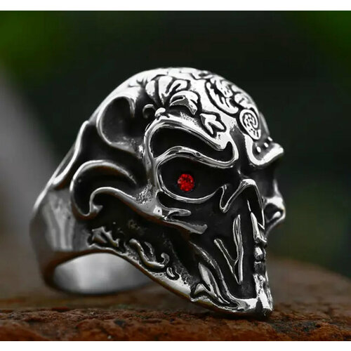 фото Кольцо, размер 22, серебряный, черный нет