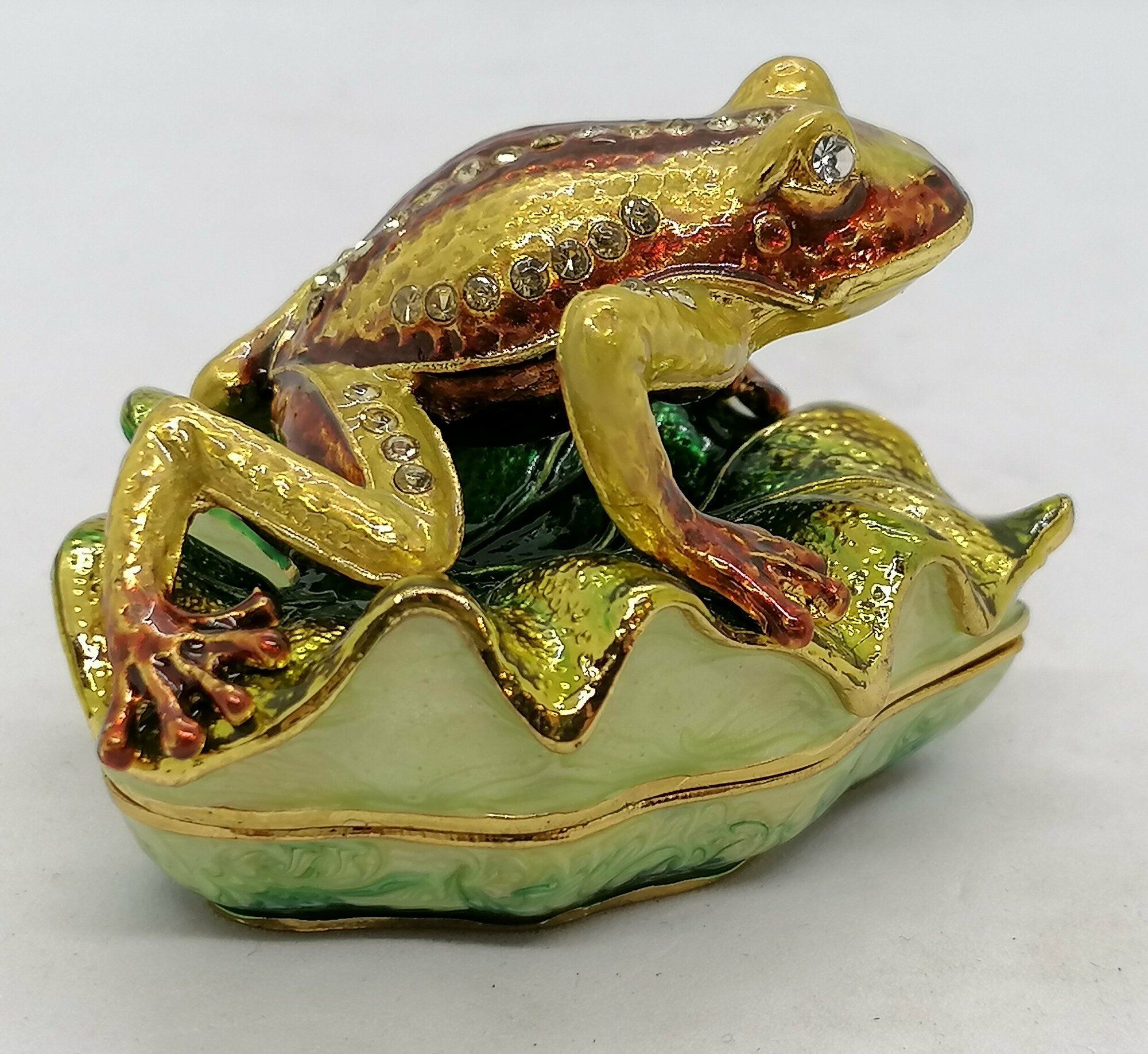 Шкатулка Фаберже "Лягушка на листе" — фото 1