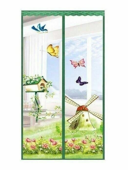 фото Шторка москитная на дверь / Сетка антимоскитная на магнитах для защиты от насекомых