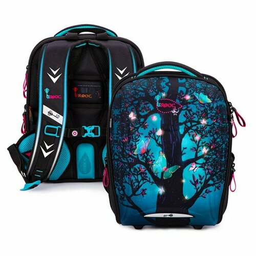 Рюкзак каркасный 36 х 28 х 16 см, + мешок для обуви, пенал, сумка-пенал, GROOC, 7mini-026