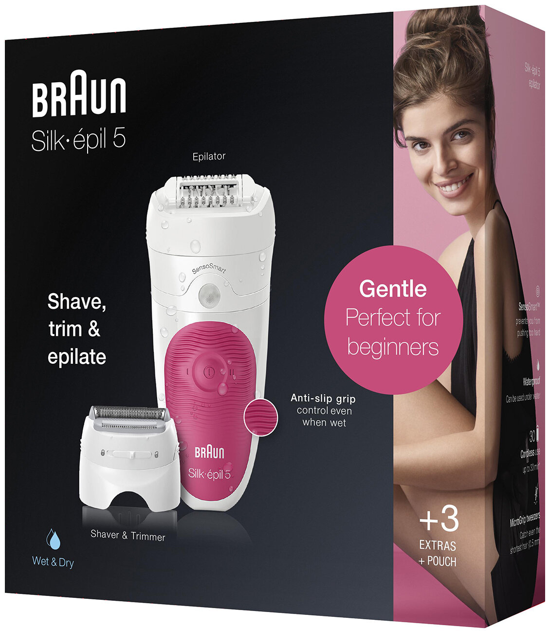 Эпилятор Braun Silk-epil S5 SES 5-600 белый/розовый - фото №10