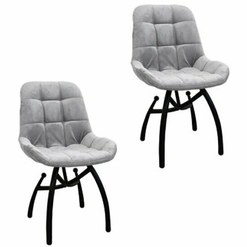 Комплект стульев M-group лира Шарики чёрный, серый (2 шт)