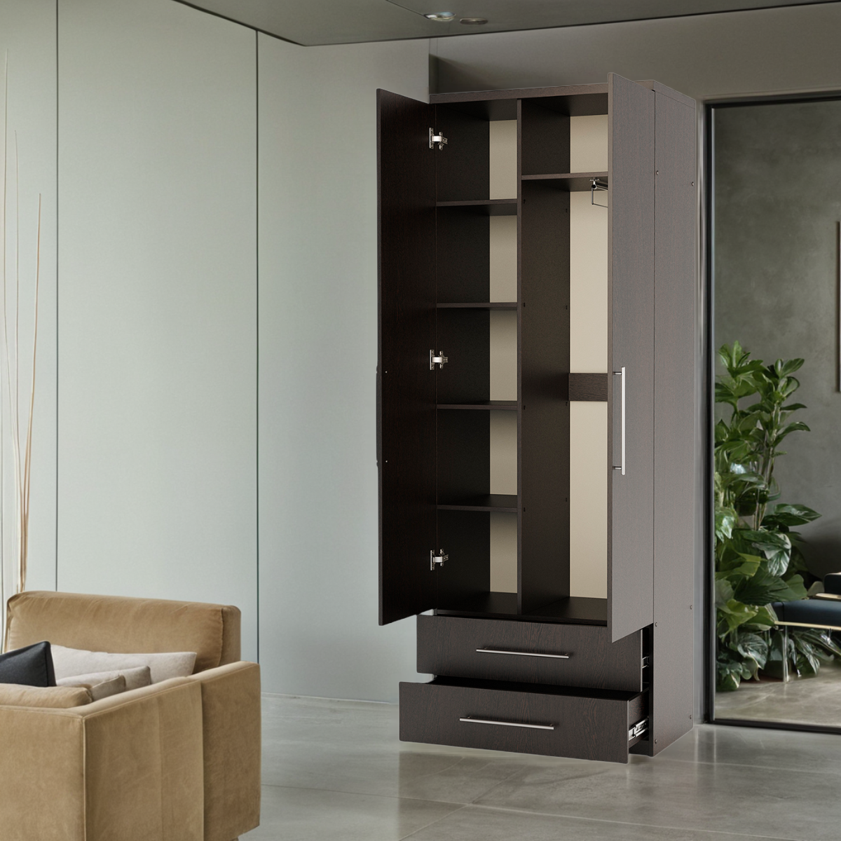 фото Шкаф комбинированный Шарм-Дизайн с ящиками Мелодия МКЯ-22 110х45х240 орех