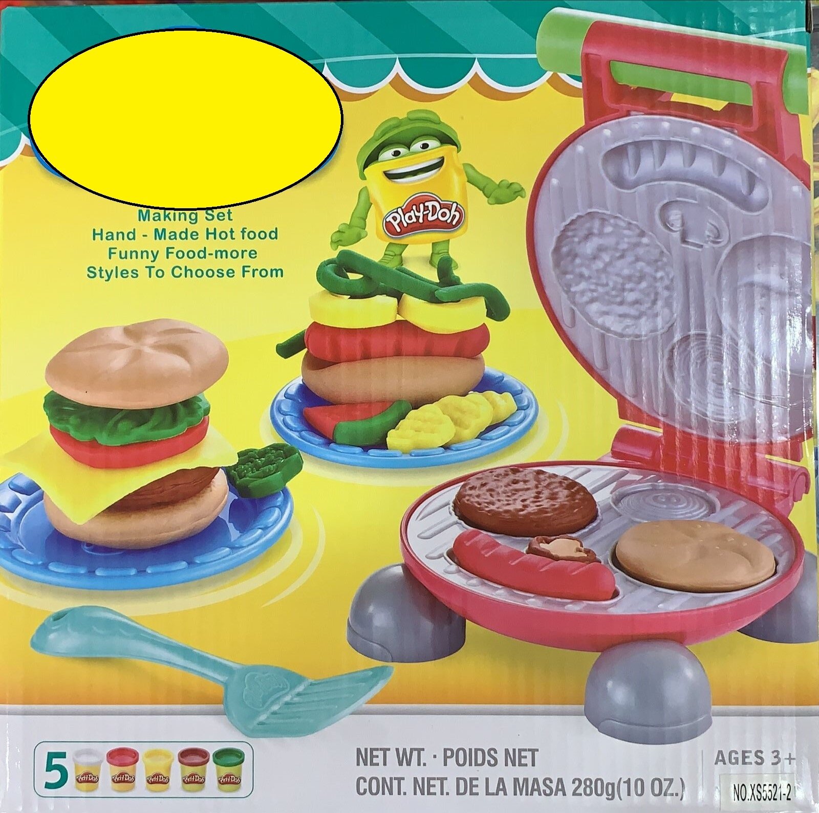 Игровой набор для лепки Play-Doh бургер-гриль / Пластилин / Развивающий детский набор / Тесто для лепки