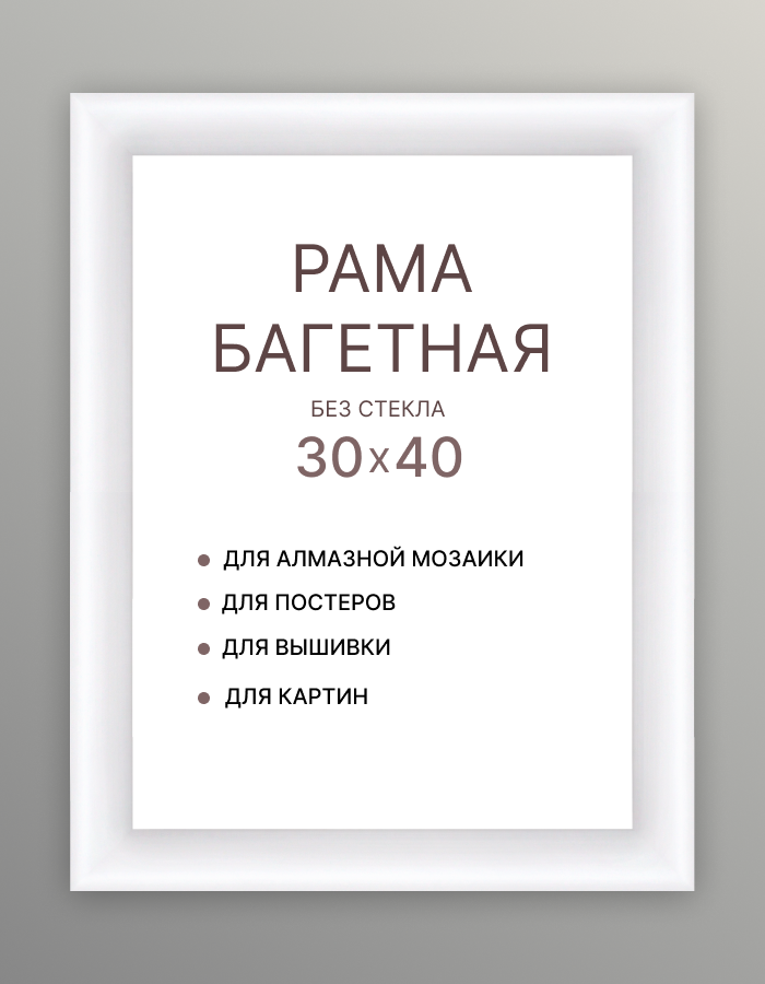 Багетная рама для картин 30х40 для картин по номерам на подрамнике холсте 30 на 40 вышивки рисунка алмазной мозаики