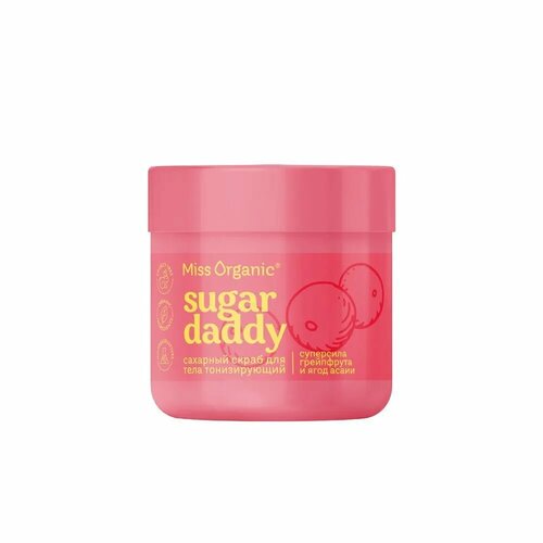 Тонизирующий сахарный Скраб Miss Organic для тела Sugar Daddy, 140 мл смягчающий сахарный скраб для лица sugar daddy 100 мл younicorn