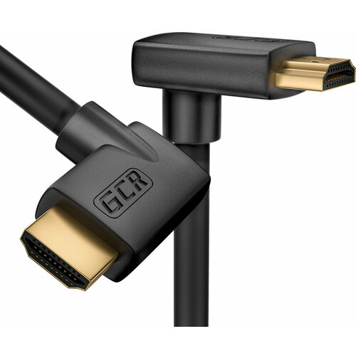 GCR Кабель 1.0m HDMI 2.0, M правый угол /M верхний угол, черный, HDR 4:2:2, Ultra HD, 4K 60 fps 60Hz/5K*30Hz, 3D, AUDIO, 18.0 Гбит/с, 28/28 AWG, GCR-52315 Greenconnect HDMI (m) - HDMI (m) 3м (GCR-52315)