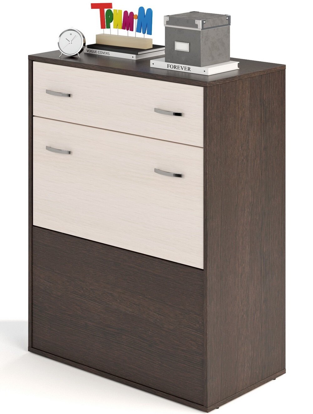 фото Тумба для белья с откидной дверцей и выдвижным ящиком ТБ-5 белый