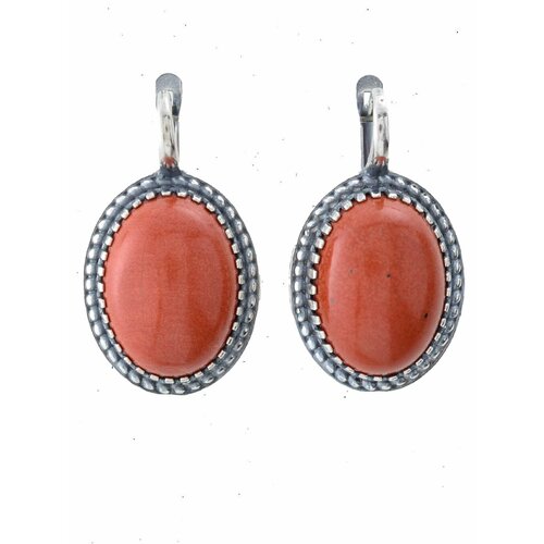 Серьги ФАБРИКА украшений Винтаж Дуо, яшма