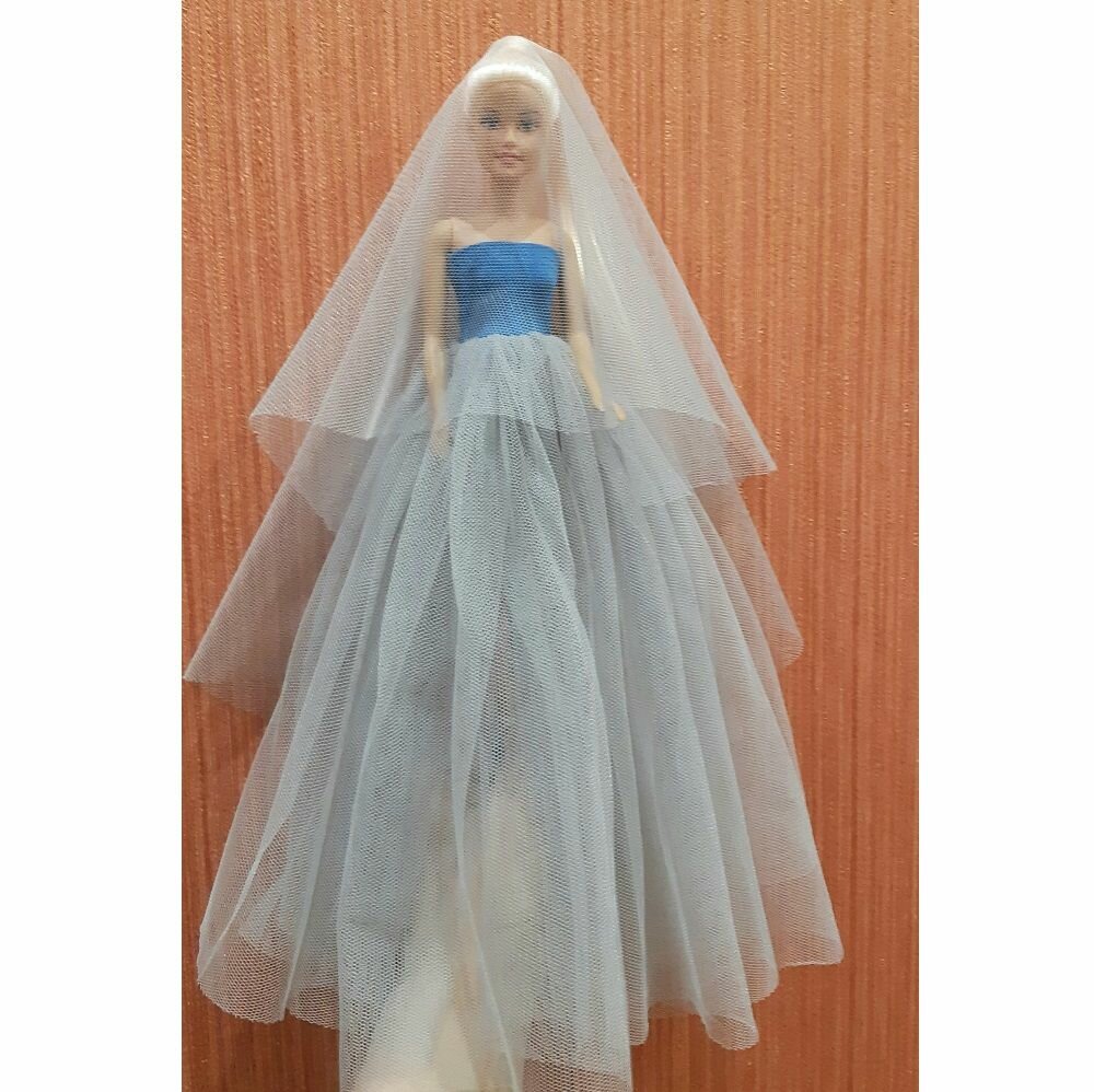 Свадебное платье для куклы 29 см (цвет серый)