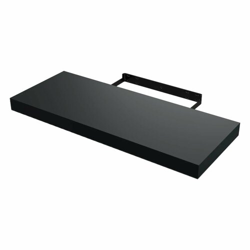 Полка настенная, мебельная скрытого монтажа 80x23.5x3.8 см. Черный