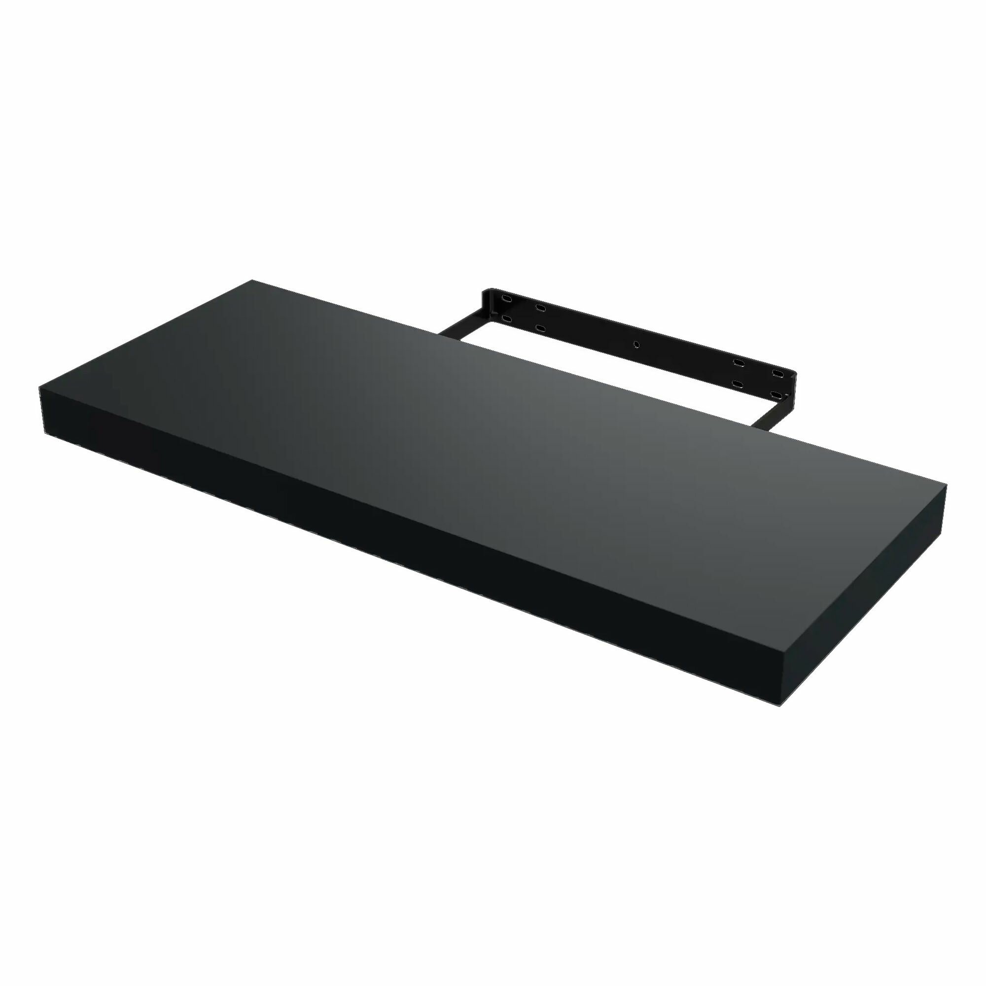 фото Полка настенная, мебельная скрытого монтажа 80x23.5x3.8 см. Черный