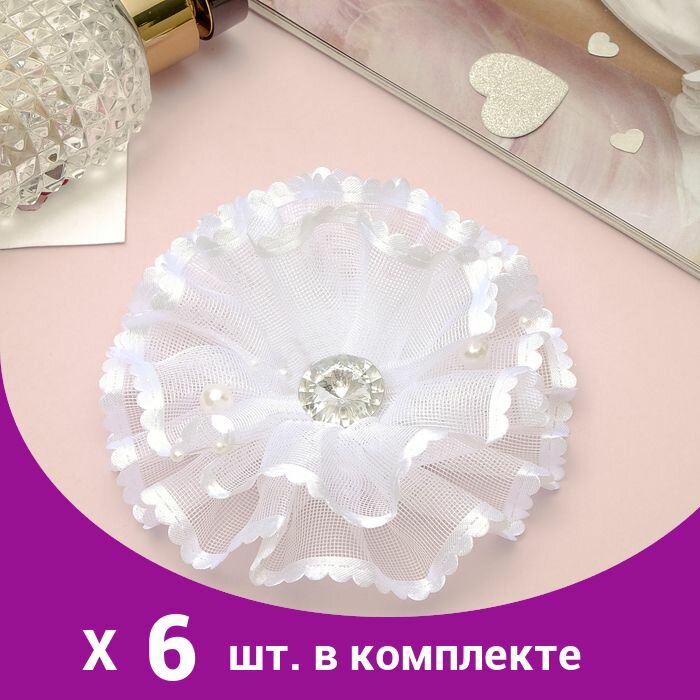 Бант для девочек 'Школьница', волна, страз (6 шт)