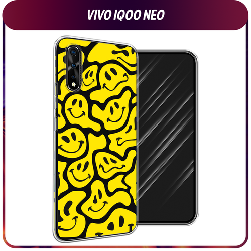 Силиконовый чехол на Vivo iQOO Neo/V17 Neo / Виво iQOO Neo/V17 Neo Расплывчатые смайлики желтые силиконовый чехол на vivo iqoo neo v17 neo виво iqoo neo v17 neo расплывчатые смайлики желтые