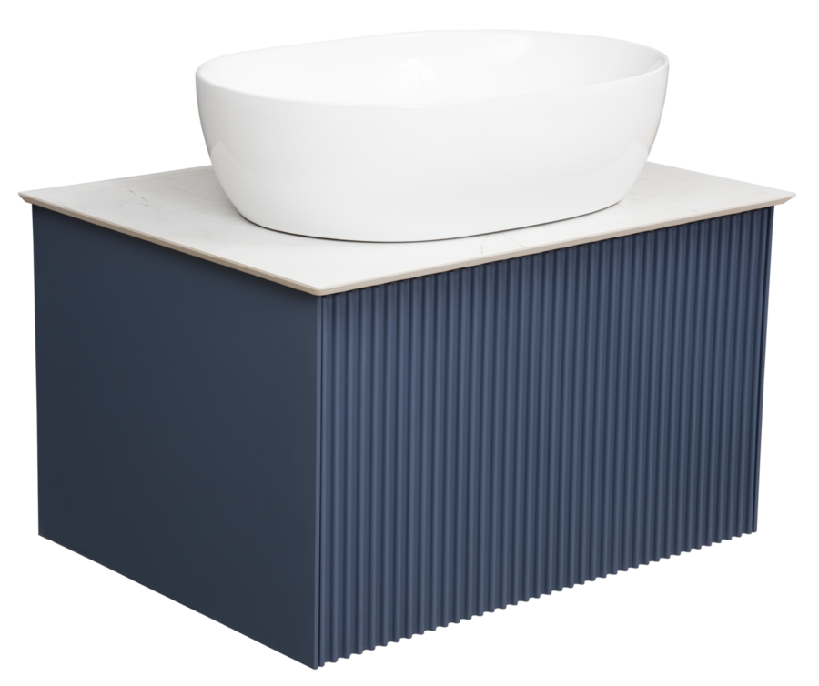 Тумба под раковину La Fenice Terra Blu Grigio 60 см подвесная под накладную раковину синий матовый FNC-01-TER-BG-60